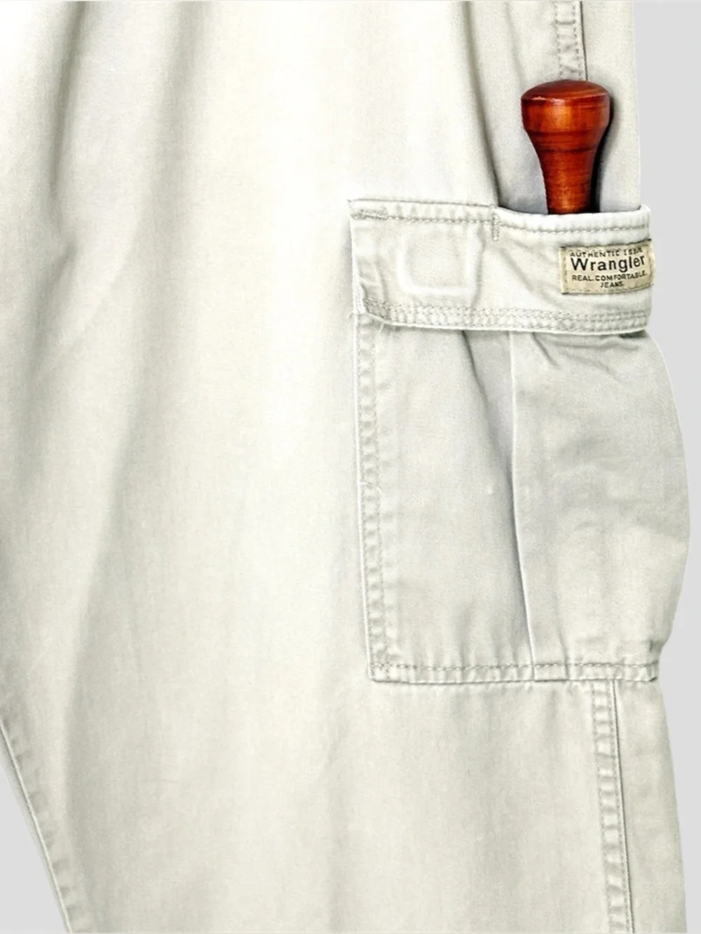 Vintage Wrangler Cargo Pants Women’s 36x30 Grey Cotton Twill Utility Workwear L - Picture 5 of 16